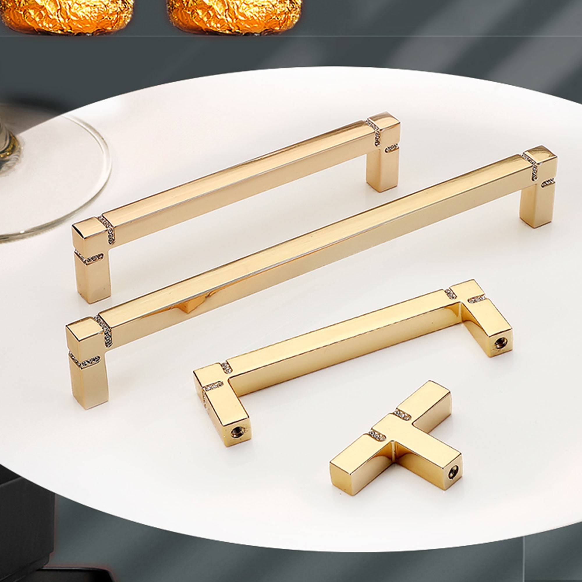 3.78 5 7.55 Gold Crystal Handles Etsy