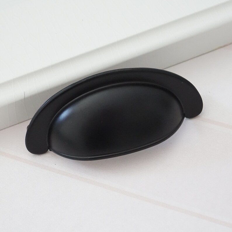 Retro Black Cup Pulls Handles Dresser Knobs Pulls Drawer Knob Etsy
