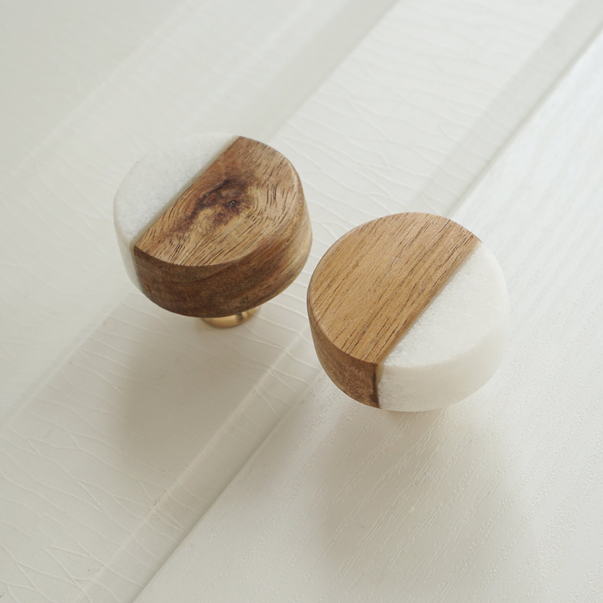 Modern Wood Marble Knobs drawer Pulls Knobs Drawer Etsy