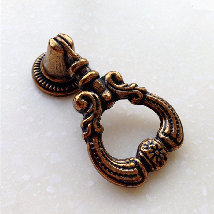 Antique Brass Drop Handle Dresser Pulls Handles / Etsy