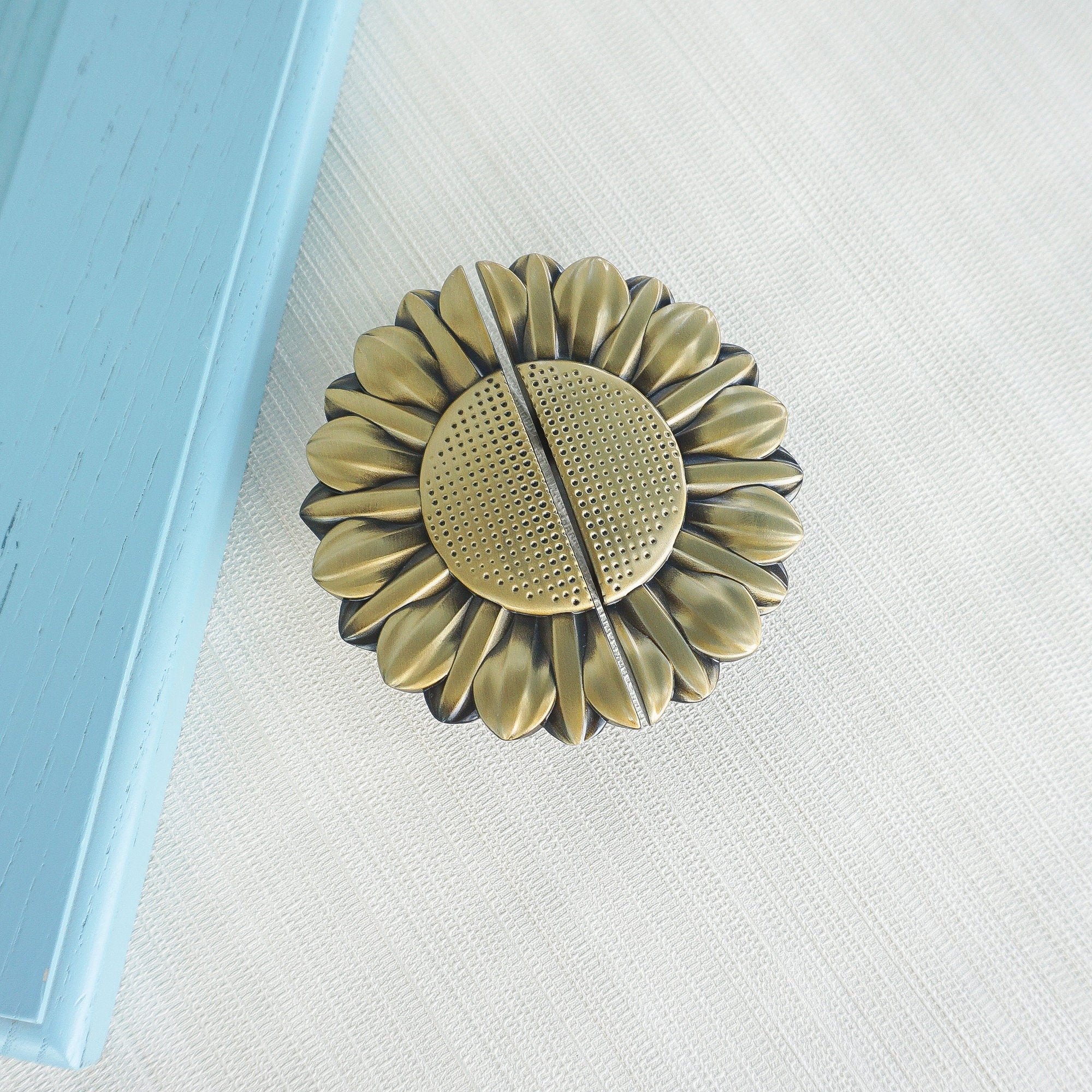 Sunflower Drawer Knobs Pulls Handles Antique Bronze Unique Etsy