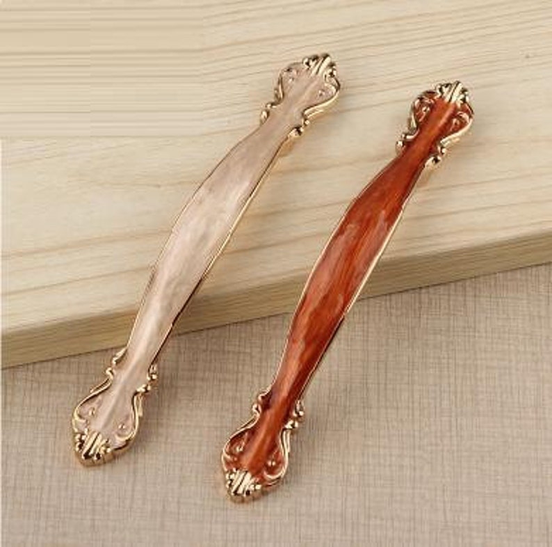 Dresser Knob Drawer Pull Handles Knobs Amber Gold Shabby Chic Kitchen Cabinet Handle Pull Knob Decorative Hardware