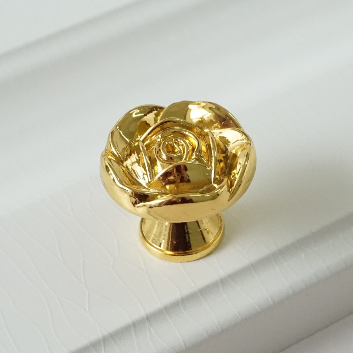 Gold Rose Knobs Flower Dresser Knob Pulls Drawer Pull Handles Etsy