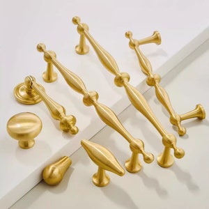 3.78" 5" 6.3"Brushed  Brass Cabinet Pull Knob Drop Bail Knob Gift Dresser Knobs Wardrobe Pull Cabinet Handle Hardware Unique Drawer Pull