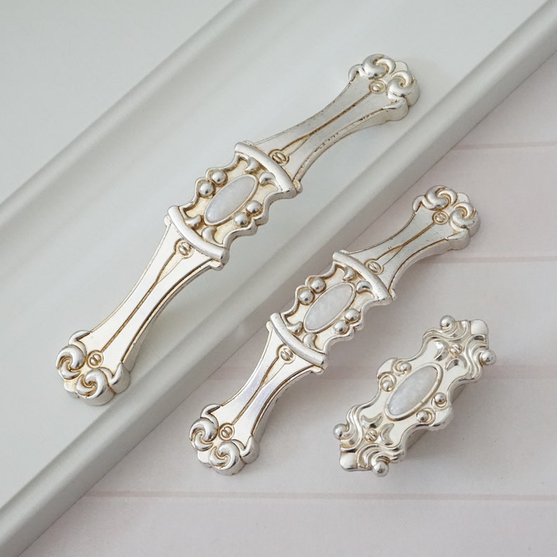 1.25'' 3.75 5 Antique Silver Drawer Pull Etsy