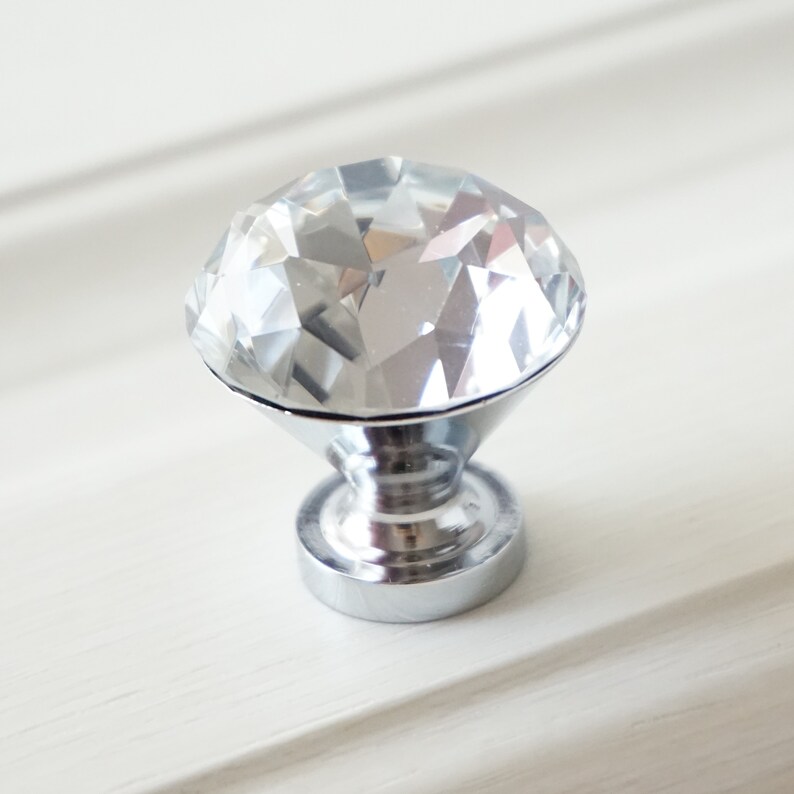 Clear Crystal Knob / Glass Knobs / Drawer Knobs / Dresser Etsy