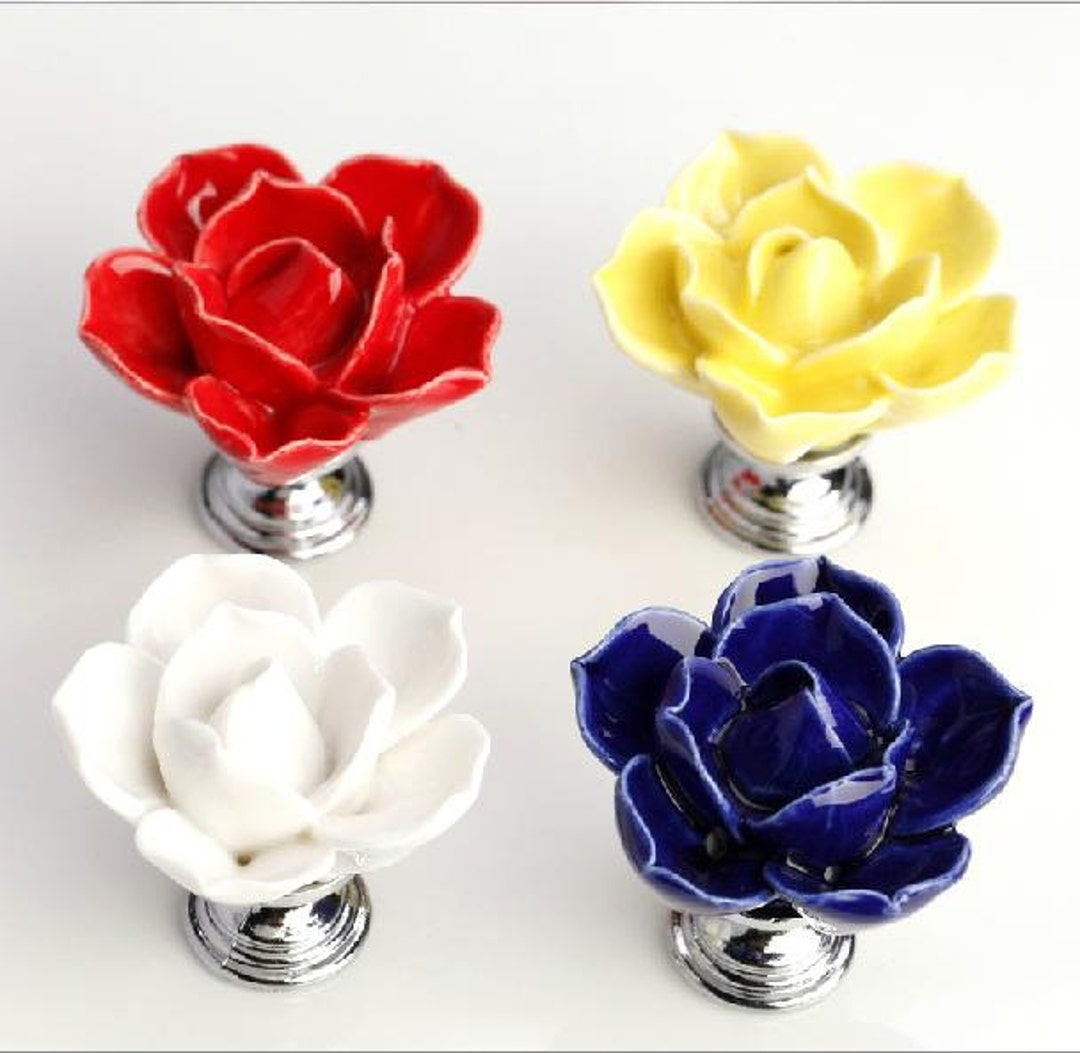 Chic Lotus Girl Dresser Knobs Drawer Knobs Pull Handles / Kitchen