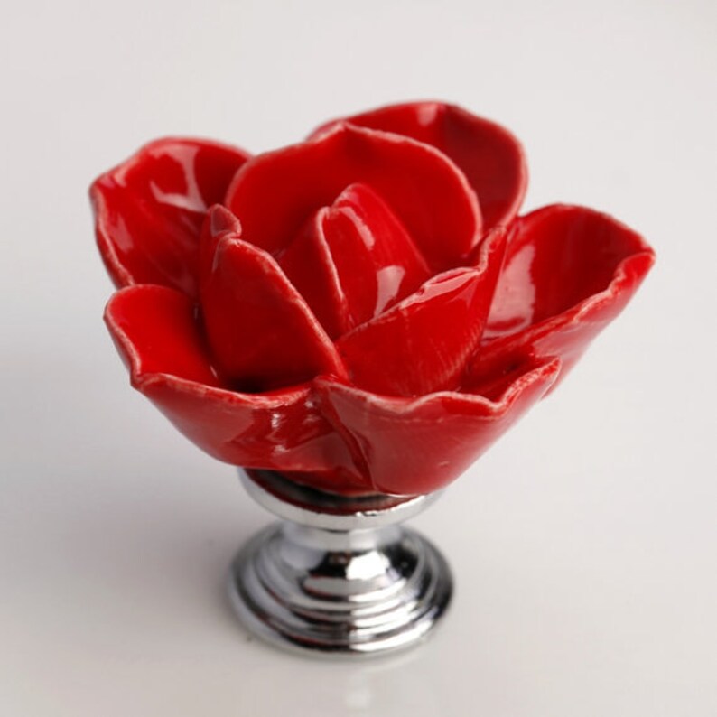Flower Knobs Drawer Knob Dresser Knobs Ceramic Knobs Pulls Etsy