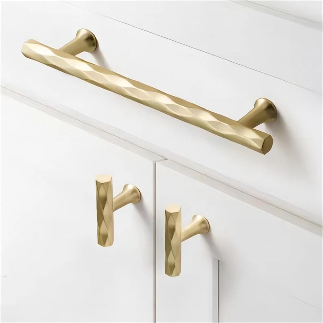 3.75'' 5'' Diamond Gold Kitchen Pulls Handle Knobblack Closet Wardrobe ...
