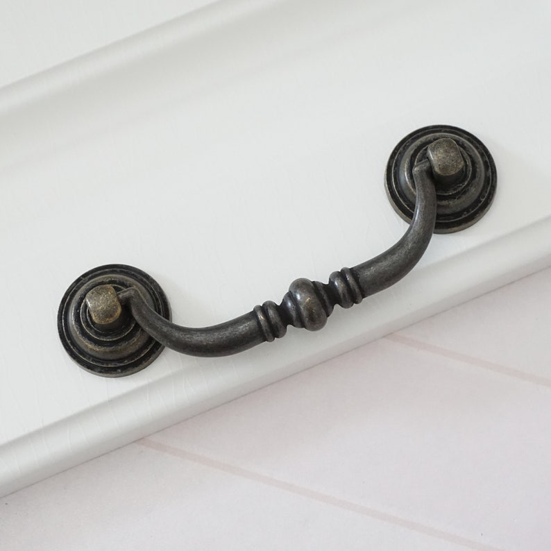 4.1 Dresser Drop Pull Drawer Pull Handles Antique Bronze Etsy
