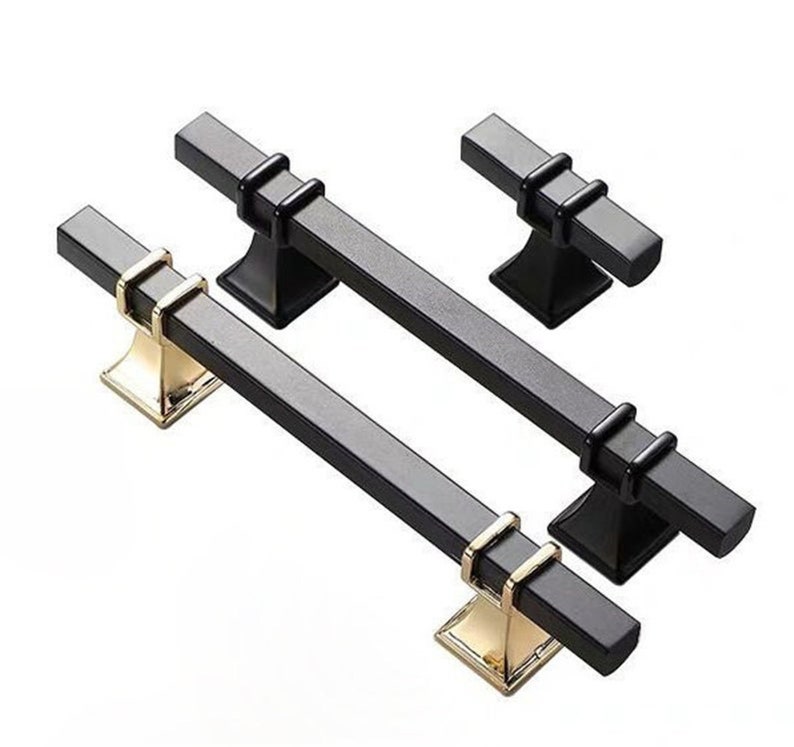 3.78 5 7.55 12.6 American Drawer Pulls Simple Black Gold Kitchen Handle Wardrobe Pull Handle Drawer Pull Handle Cabinet Pull Handle image 2