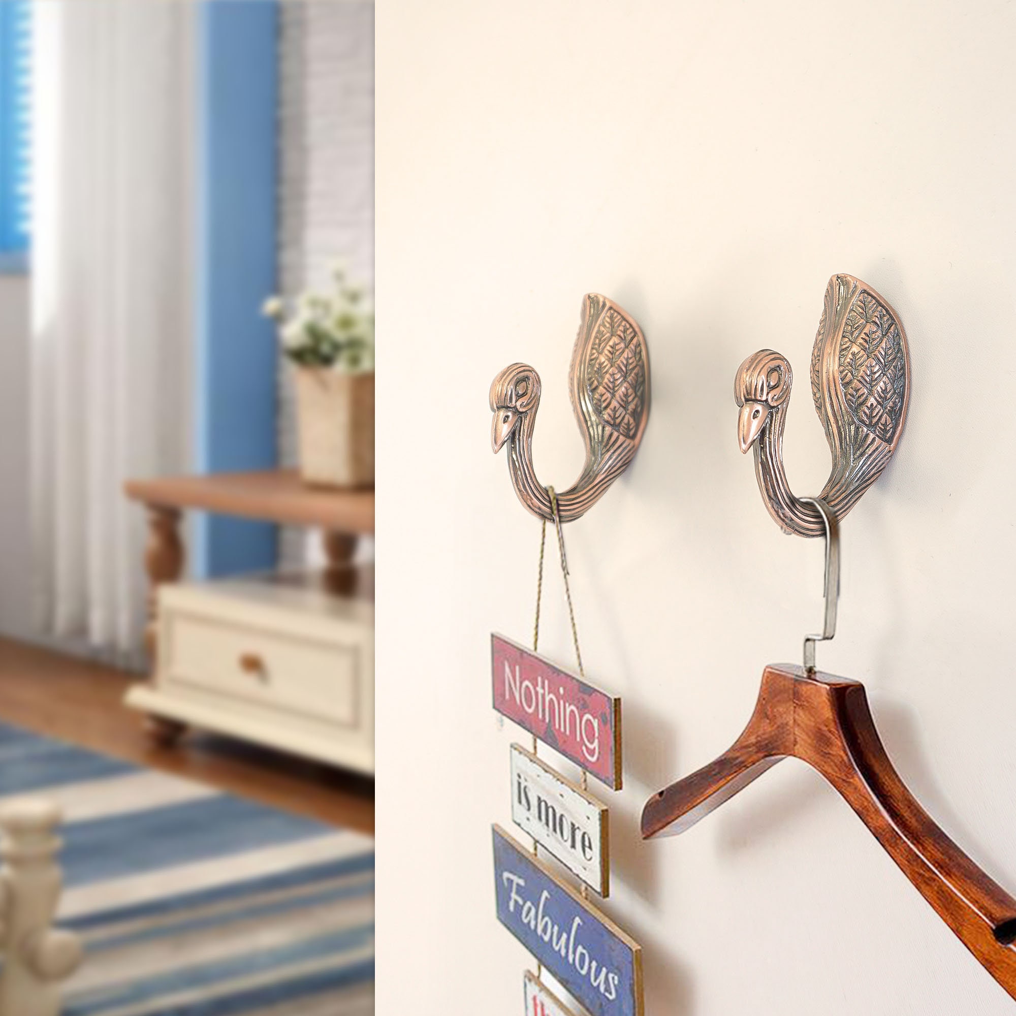 Rustic Bird Wall Hanger / Unique Vintage Hook Clothes Hangers Etsy