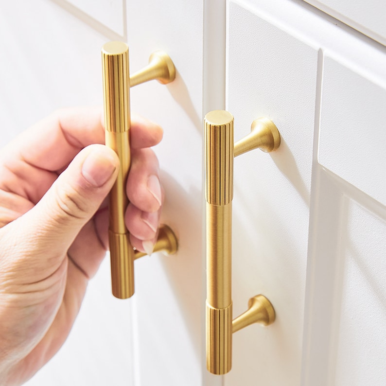 Solid Brass Cabinet Handles Knobs Drawer Pulls Knobs Kitchen Pulls Dresser Knobs Cupboard knob Closet Handles Cabinet Hardware zdjęcie 5