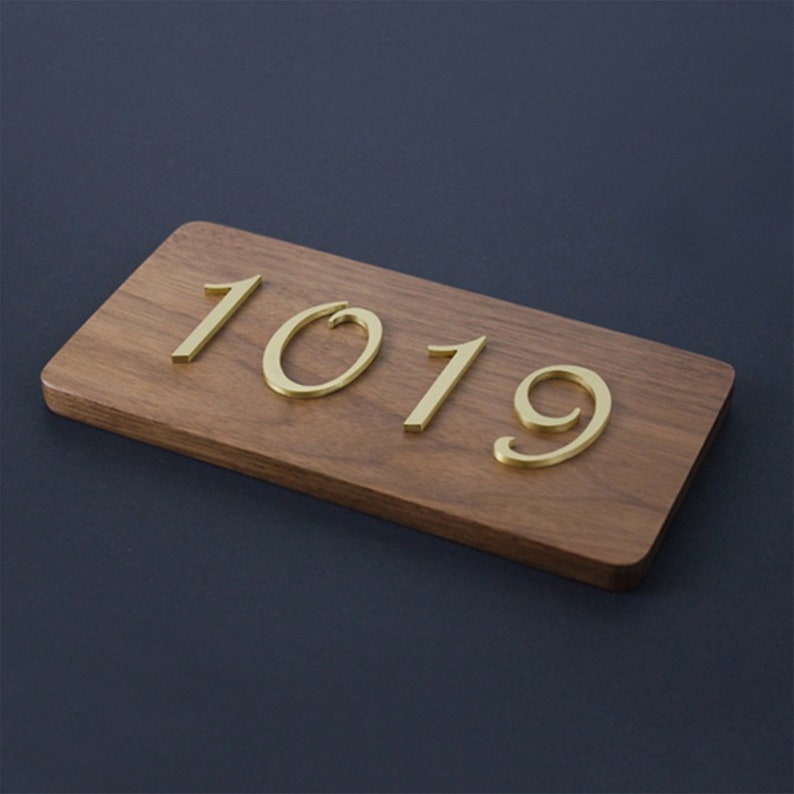 Door Numbers Solid Brass Gold Numbers for Doors Modern House Etsy