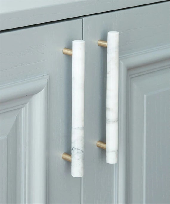 3.78 5 Brass Marble Kitchen Pulls Dresser Knobs Etsy