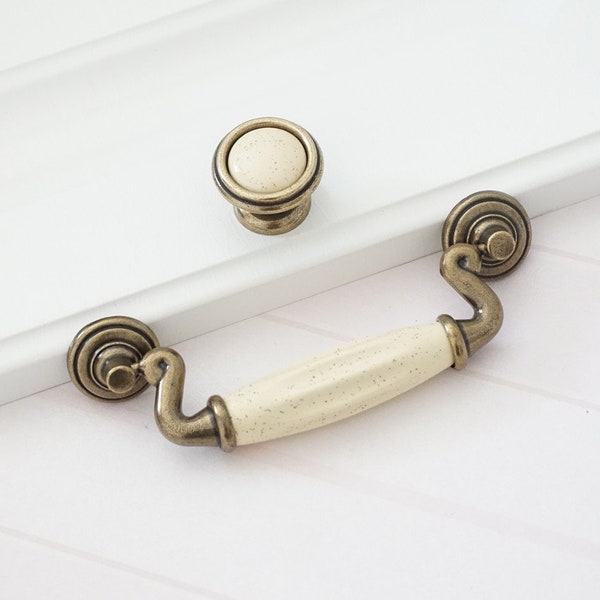 4.5'' Ceramic Dresser Pull Handle Drawer Knob Handles Drop Pulls Knobs Drop Bail Antique Bronze Kitchen Cabinet Handle Door Pulls 115 mm