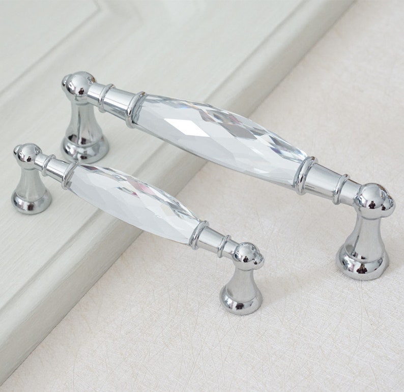 3.75 5 Crystal Griffe Möbel Griffe Chrom schwarz | Etsy