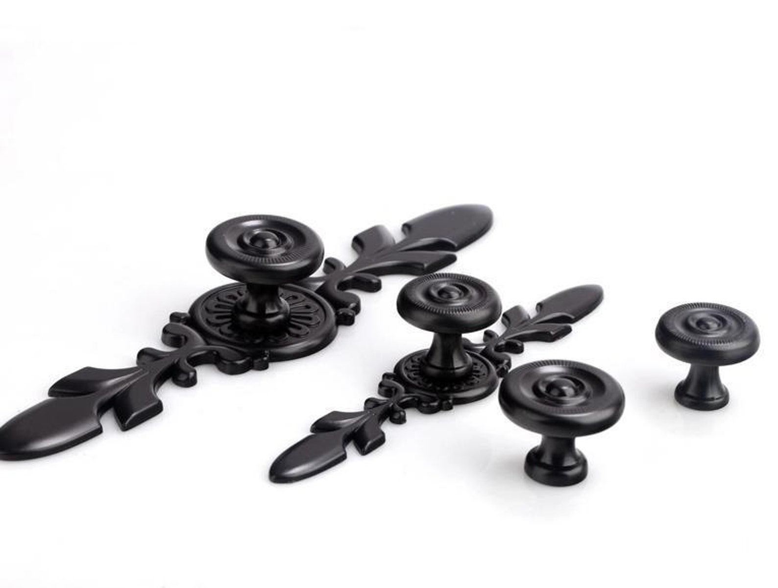 Black Dresser Knob Pull Drawer Knobs Pulls Handles Antique Etsy