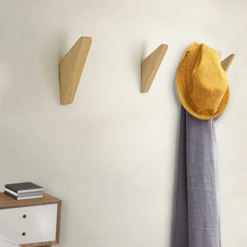 Oak Wood Wall Hooks / Decorative Hooks / Wall Hook Coat Etsy