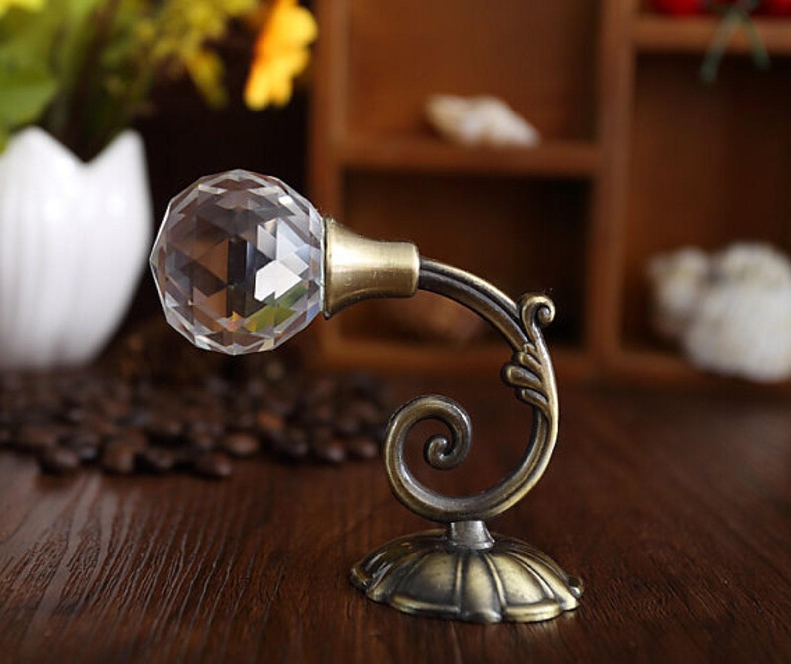 Rhinestone Glass Wall Hooks Decorative Hooks Clear Rhinestone Etsy