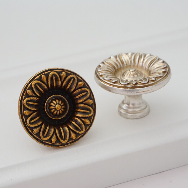 Floral Knob Dresser Knobs Drawer Pulls Knobs Handles Antique Etsy