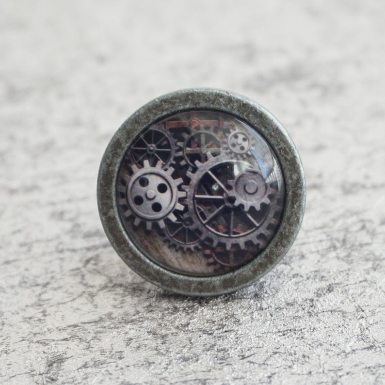 Steampunk Gear Drawer Knobs Antique Bronze Brass Drawer Pulls Etsy
