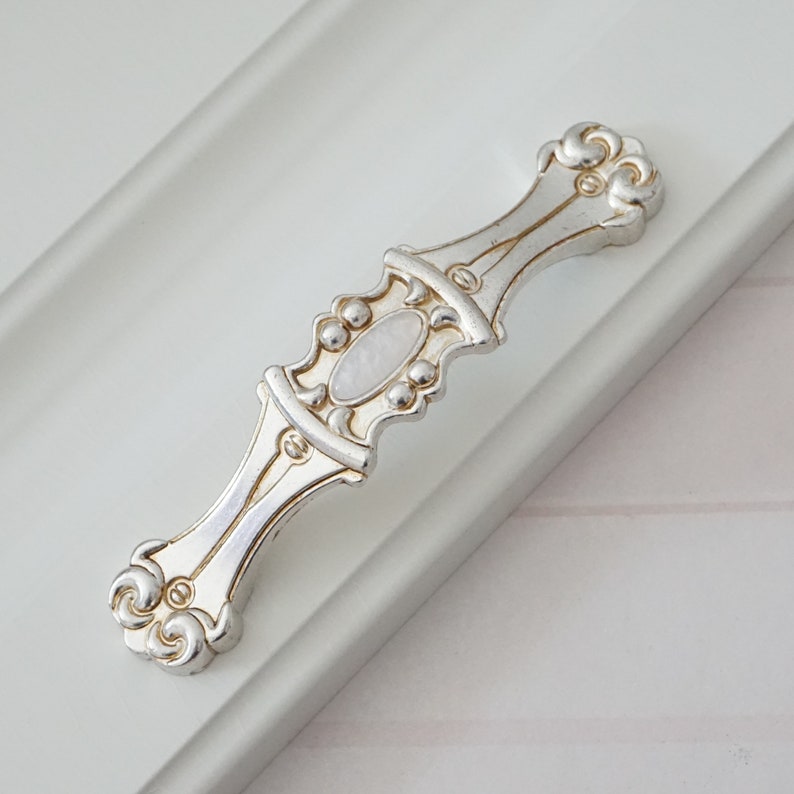 1.25'' 3.75 5 Antique Silver Drawer Pull Etsy