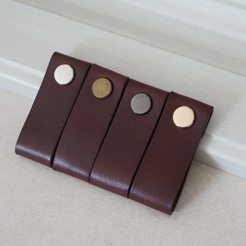 Vintage Leather Dresser Handle Knobs Black Gold Silver Gun Etsy