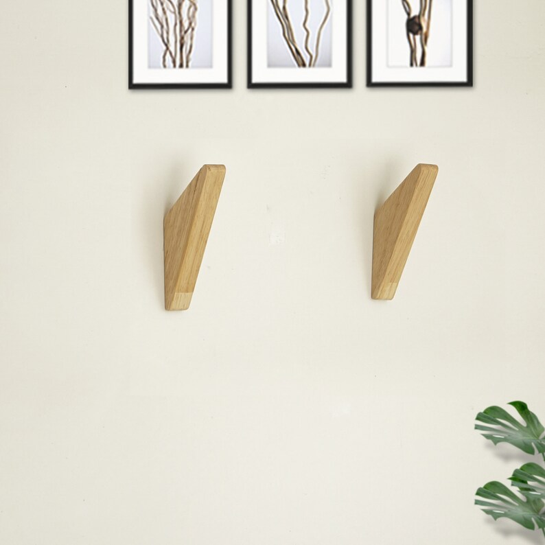 Oak Wood Wall Hooks / Decorative Hooks / Wall Hook Coat Etsy