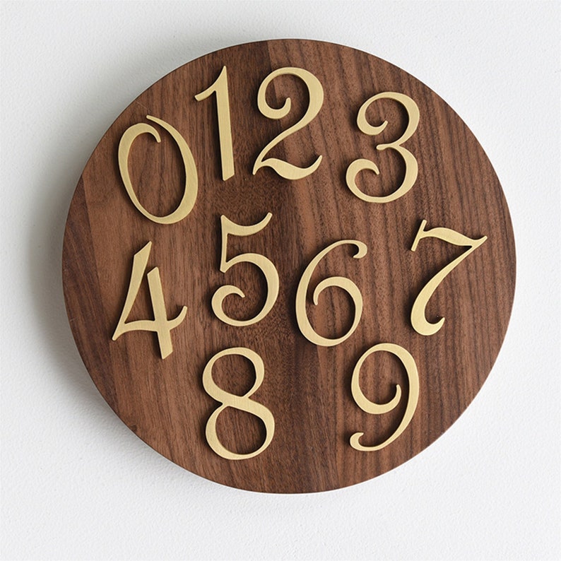 Door Numbers Solid Brass Gold Numbers for Doors Modern House Etsy