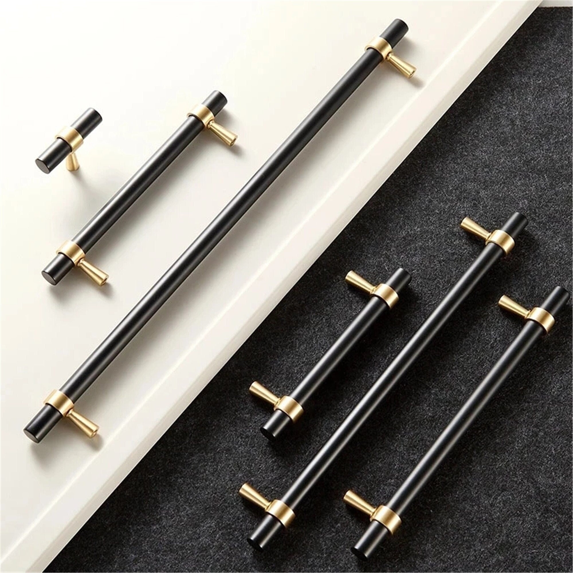 Stainless and Black Cabinet Pulls 