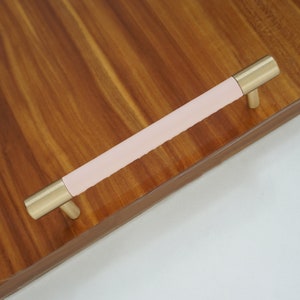 3.78'' 5'' 8.8 Pink Leather Cabinet Door Handles Colorful Dresser Knobs Solid Brass Drawer Pulls and Knobs Kitchen Cupboard Handle image 6