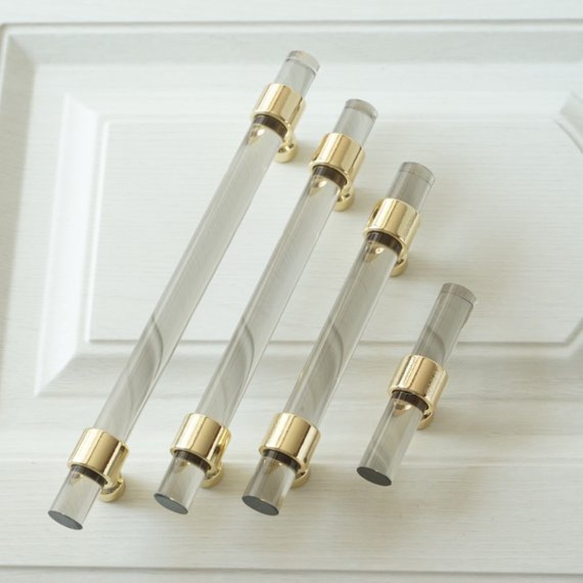 3.75 5 6.3 Acrylic Gold Drawer Pull Handles Etsy