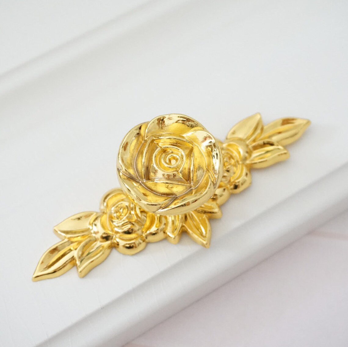 Oro rosa perillas flor Dresser perilla tira de cajón manijas | Etsy