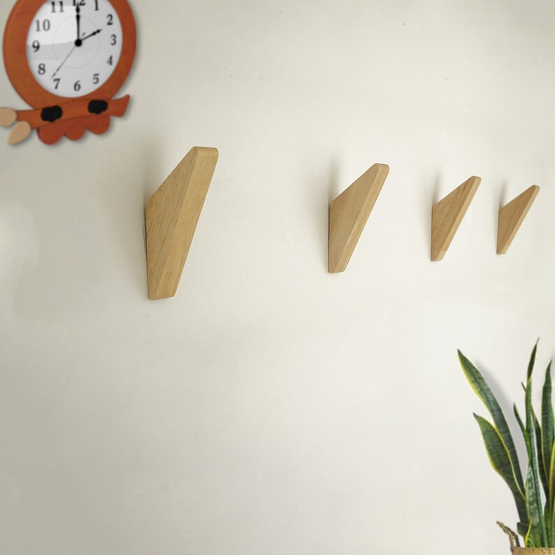 Oak Wood Wall Hooks / Decorative Hooks / Wall Hook Coat Etsy