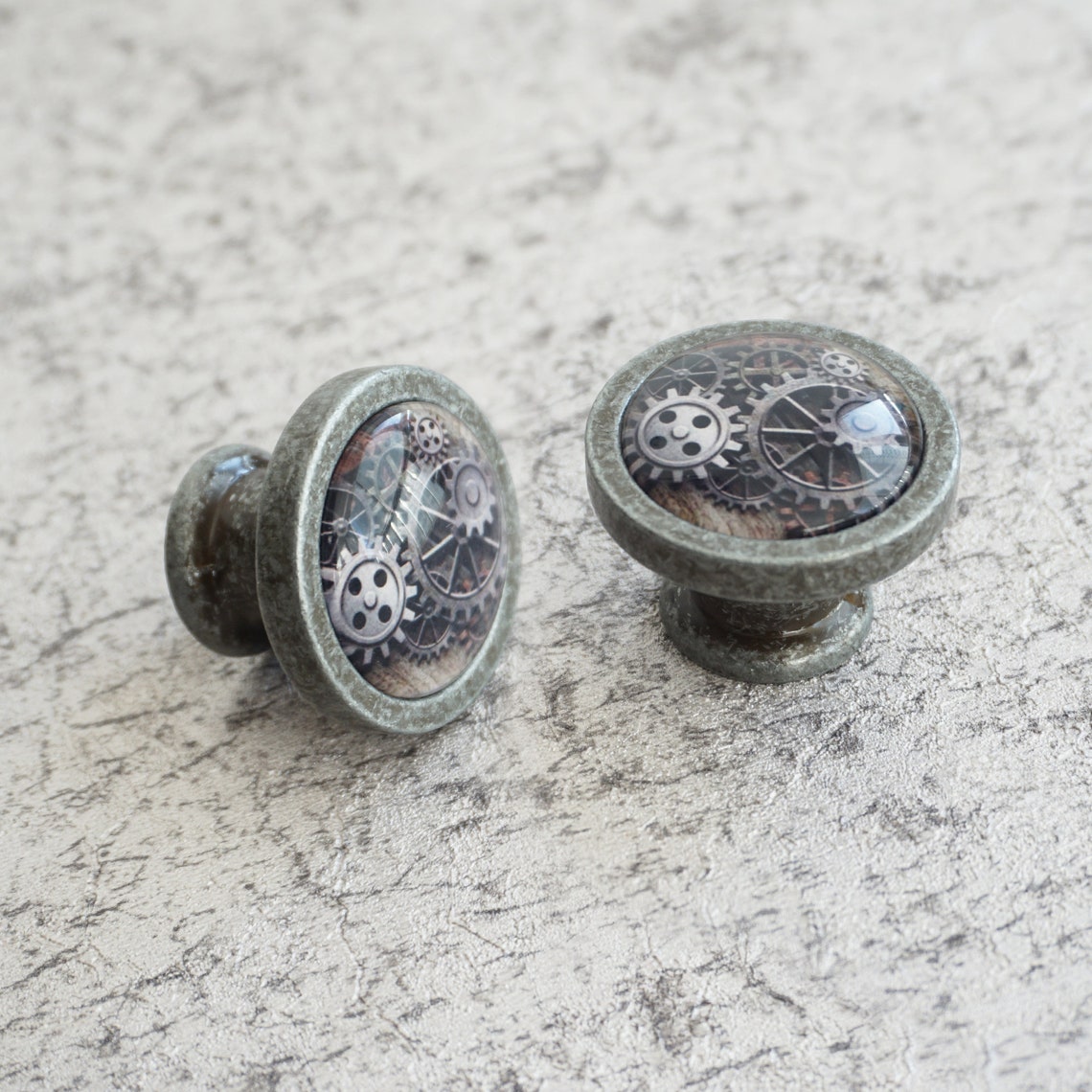 Steampunk Gear Drawer Knobs Antique Bronze Brass Drawer Pulls Etsy