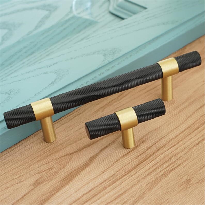 3.78 5black Brass Drawer Pulls Handles Gold Brass Etsy