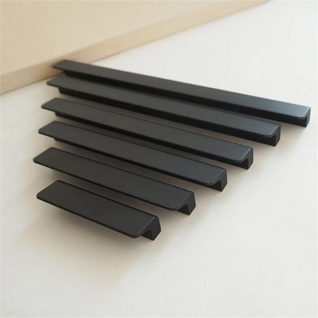 Black Cabinet Door Handles Brushed Brass Kitchen Handles Modern Drawer ...