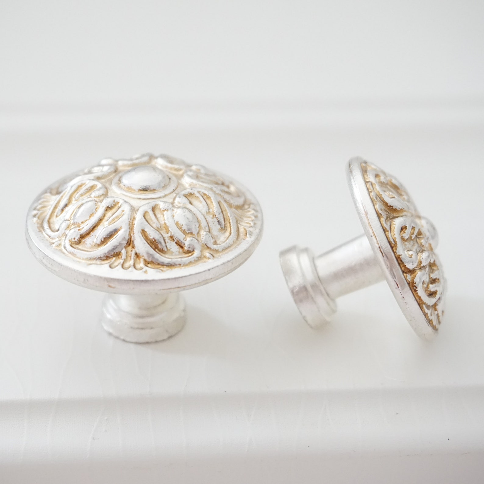 Antique Silver Knobs Knob Dresser Knobs Pull Drawer Etsy
