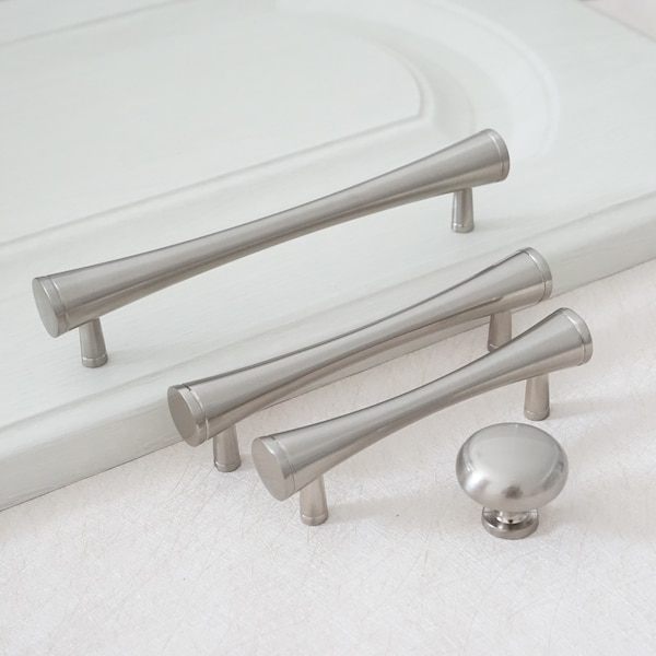 3'' 3.75'' 5'' Modern Dresser Pulls Drawer Knobs Pull Handles Unique Kitchen Cabinet Handle Brushed Nickel Steel Furniture