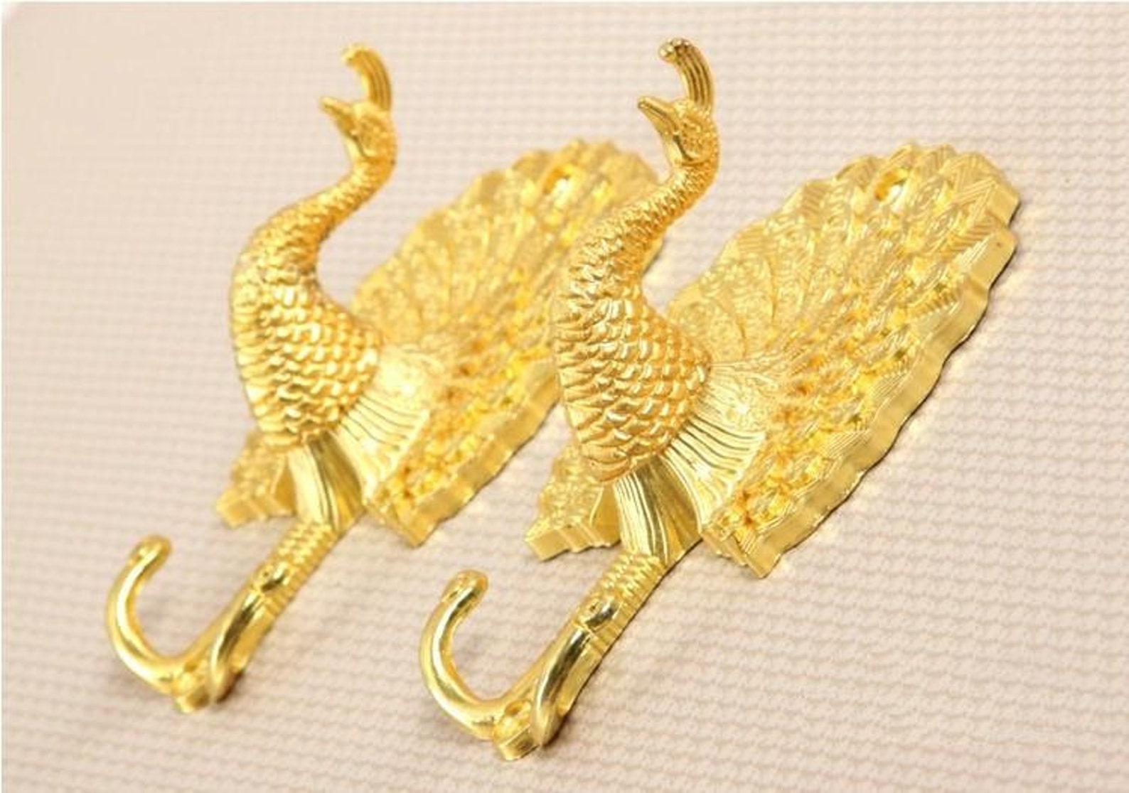 Peacock Decorative Wall Hook Metal Wall Hooks / Antique Brass Etsy