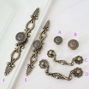 3 3.75 5 6.3 Vintage Dresser Knobs Handle Drawer Knobs Pulls Handle Antique Bronze Door Pull Cabinet Handles Knob 76 96 128 160 mm image 2