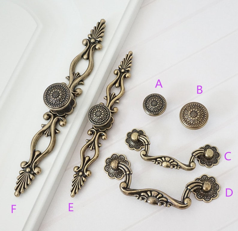 3 3.75 5 6.3 Vintage Dresser Knobs Handle Drawer Knobs Pulls Handle Antique Bronze Door Pull Cabinet Handles Knob 76 96 128 160 mm image 2