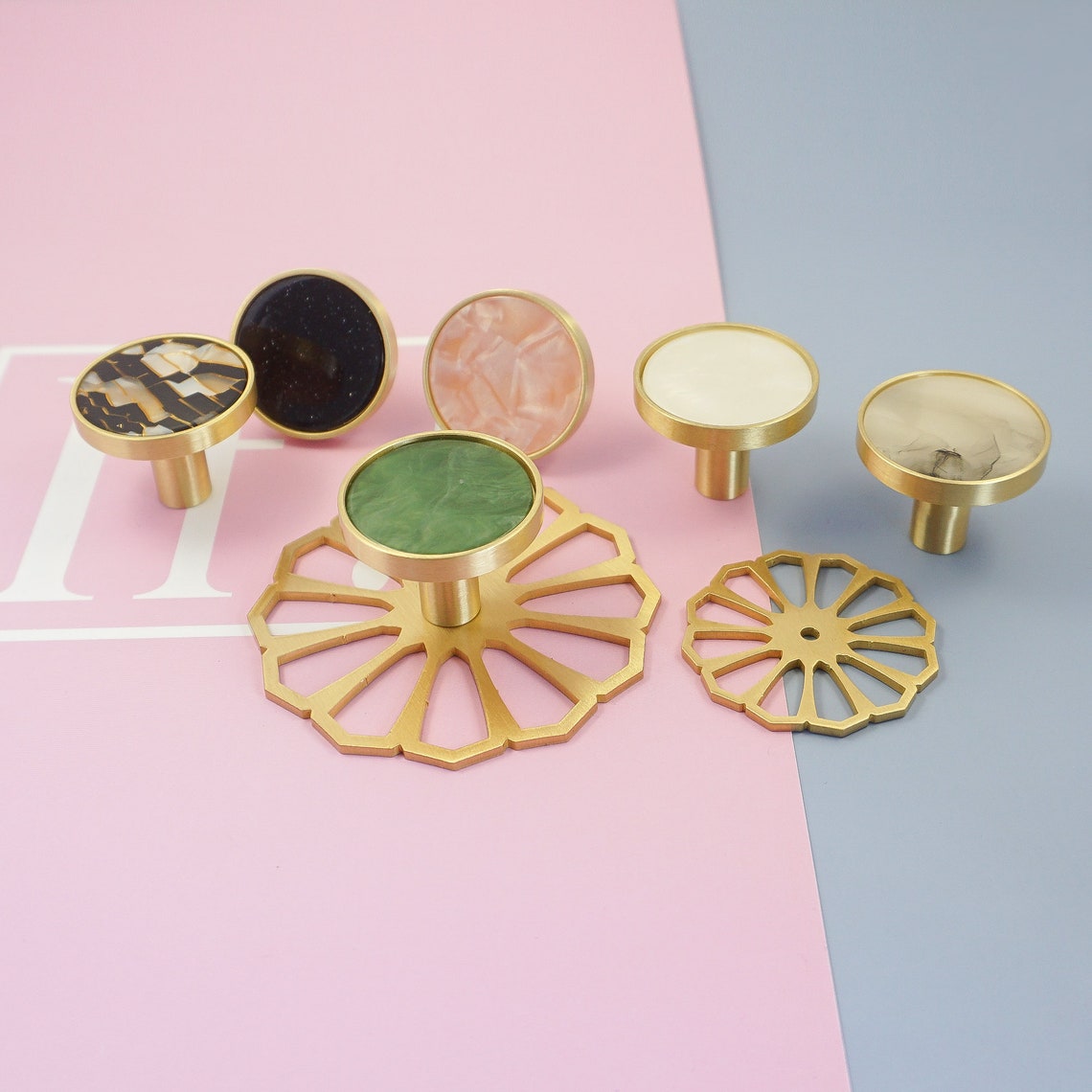 Creative Brass Knobs Wardrobe Door Knobs Backplate Etsy