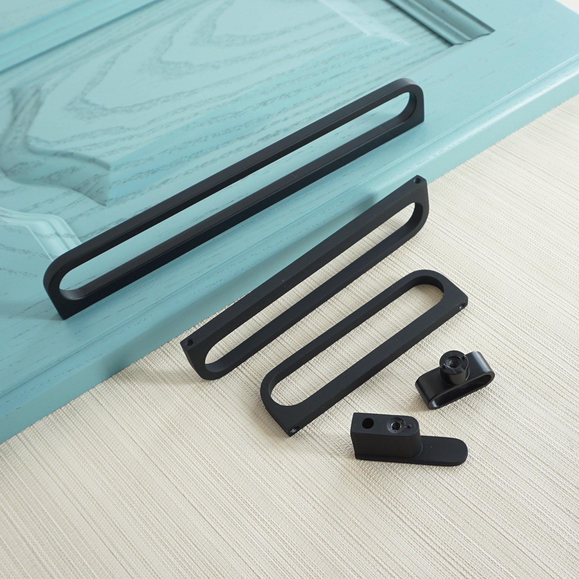 3.65'' 7.55 12.6 Schwarze Schrankgriffe | Etsy