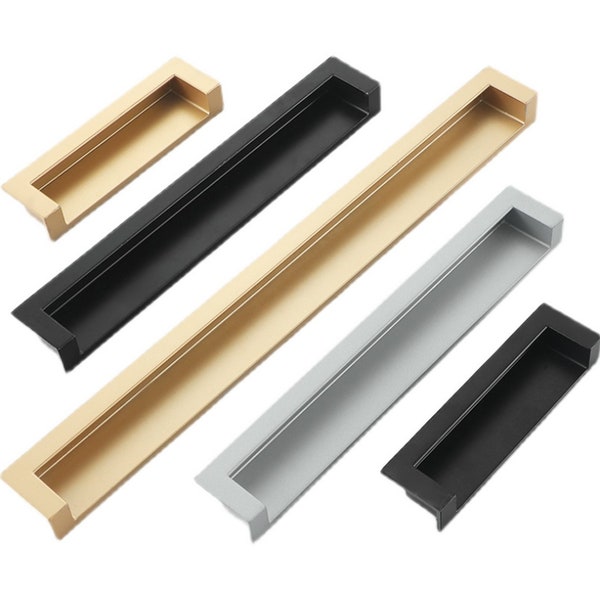 Modern Extended Drawer Pulls  Solid Invisible Concealed Embedded Concealed Pull Handle  Closet Door Cabinet Closet Pull Handle