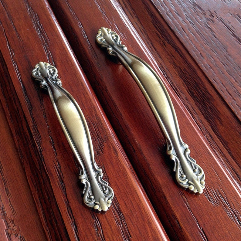 Vintage Style Door Handles Pulls Antique Bronze Etsy