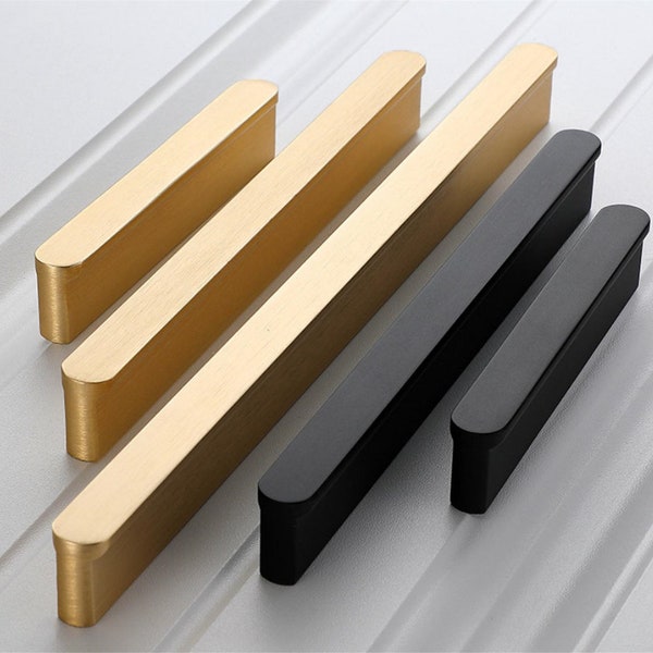 Black Drawer Pulls Knobs Cupboard Handles Cabinet Pulls Brushed Brass Modern Kitchen Pulls Wardrobe Closet Handles