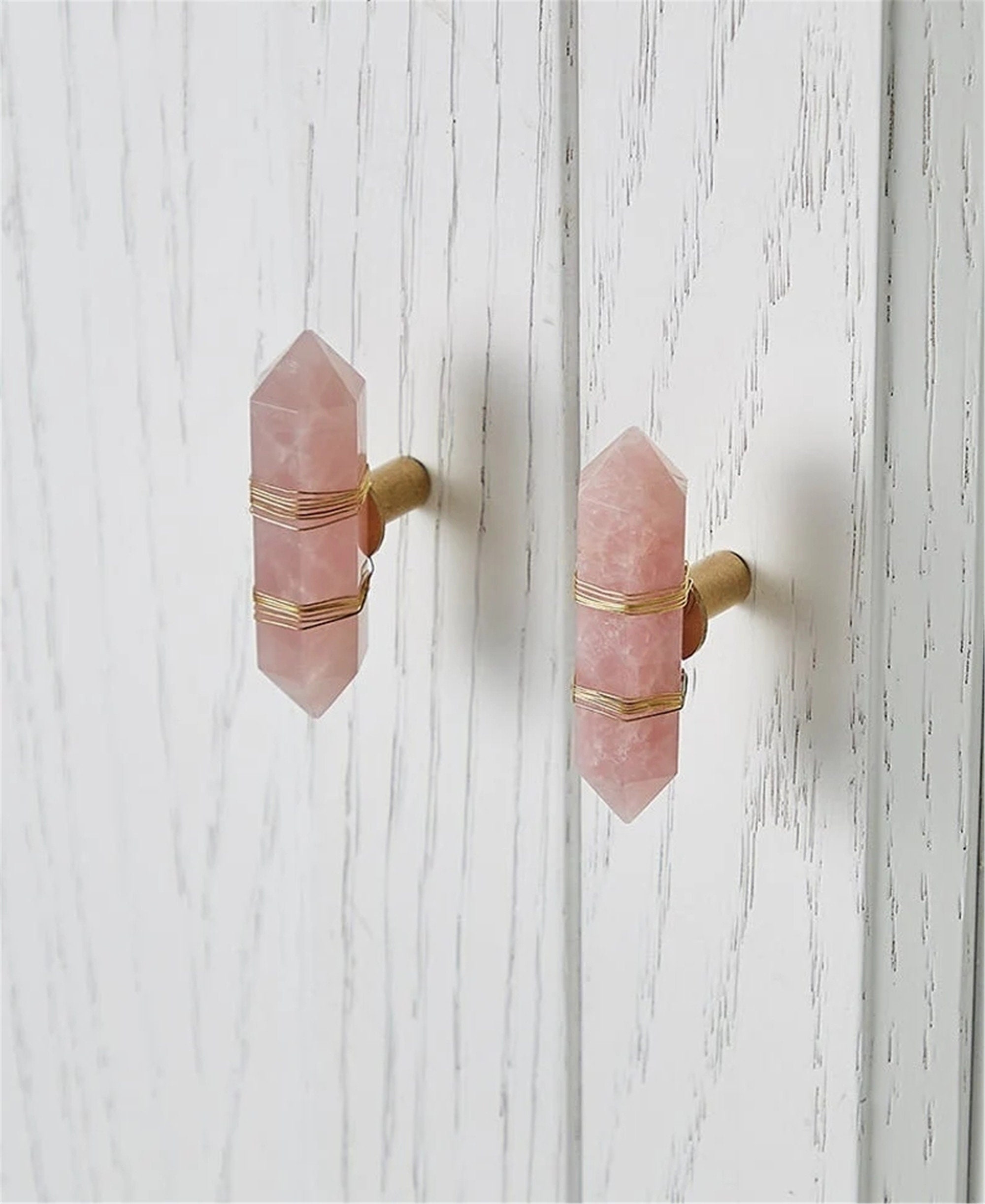bouton de traction d'armoire rose clair boutons en cristal quartz tiroir modernes commode garde-robe poignée uniques matériel décoration cadeau