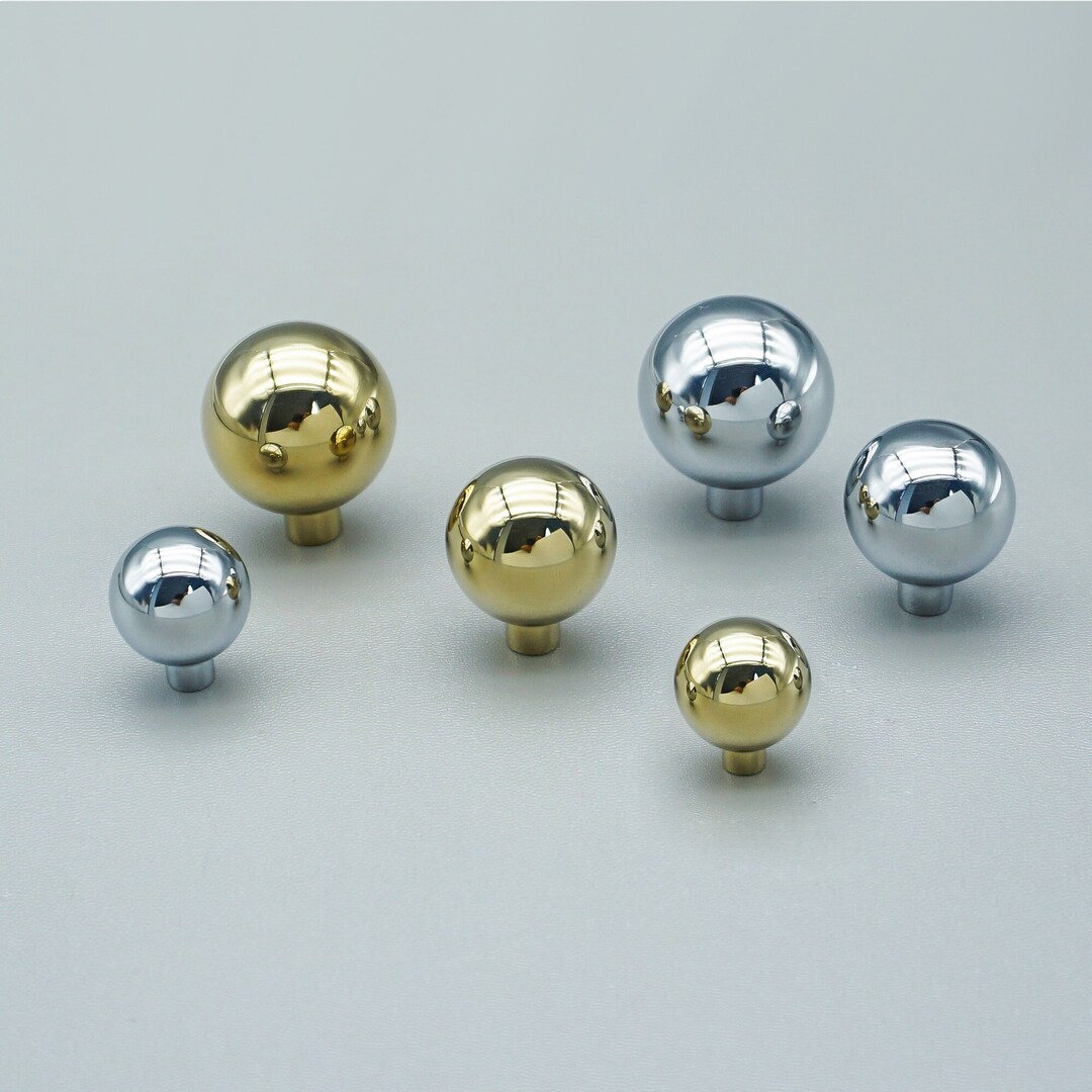 Shiny Gold Chrome Drawer Knobs Pulls Handles Pulls Solid Brass